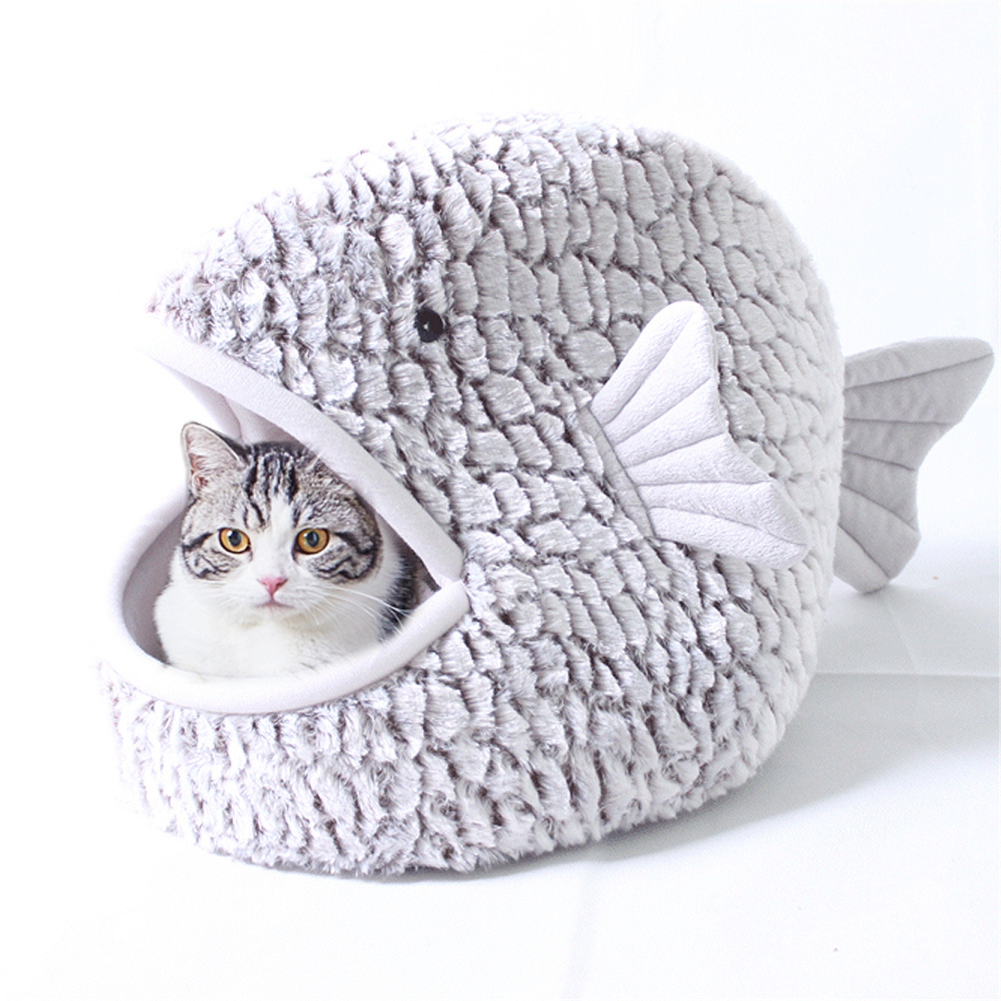 Fish Shape Cat Bed Nest Warm Kitten Dog Sleeping Beds Kennel Etsy