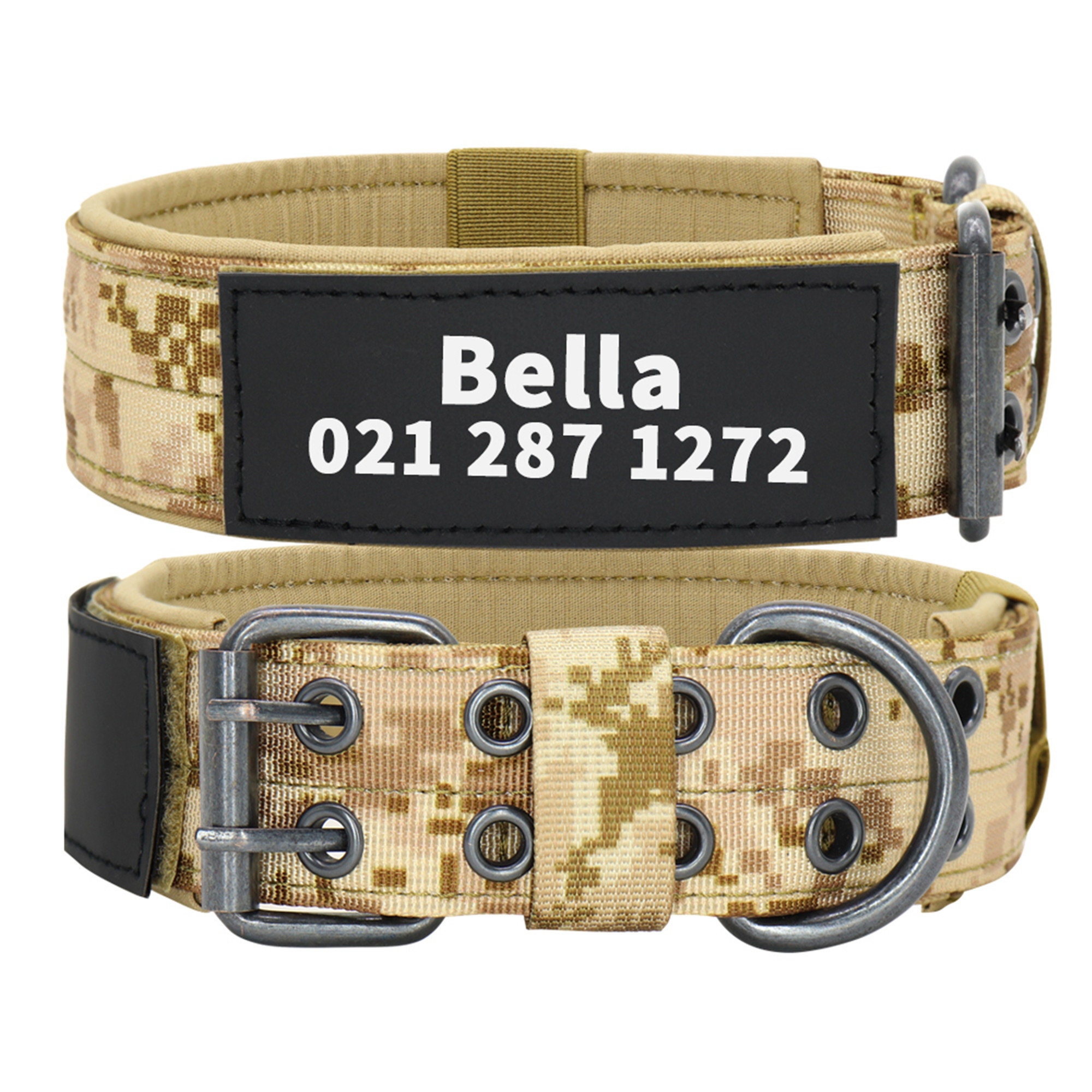 Personalized Military Tactical Dog Collar Adjustable Custom Etsy