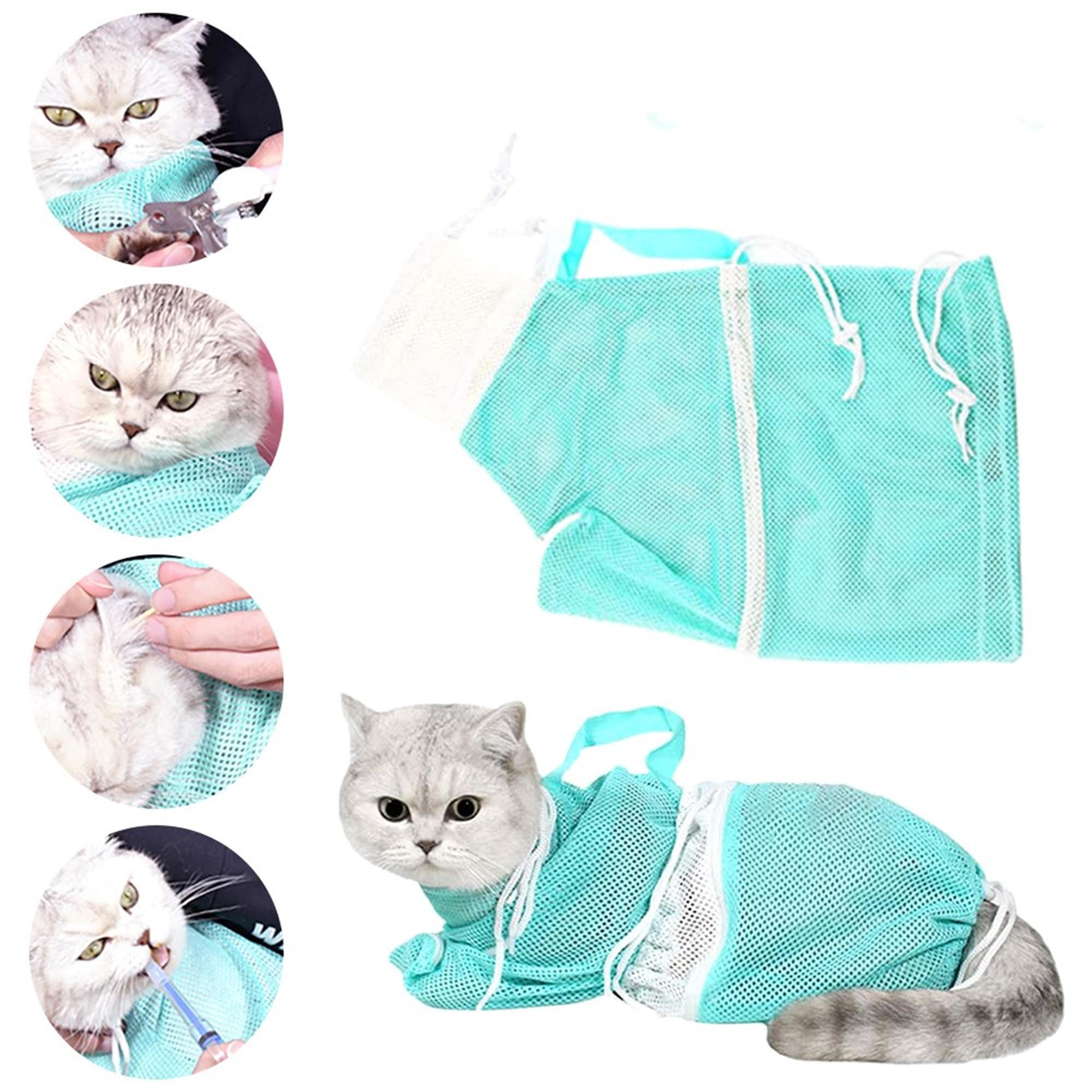 Polyester Mesh Cat Bathing Bag Pet Cat Grooming Bathing Etsy