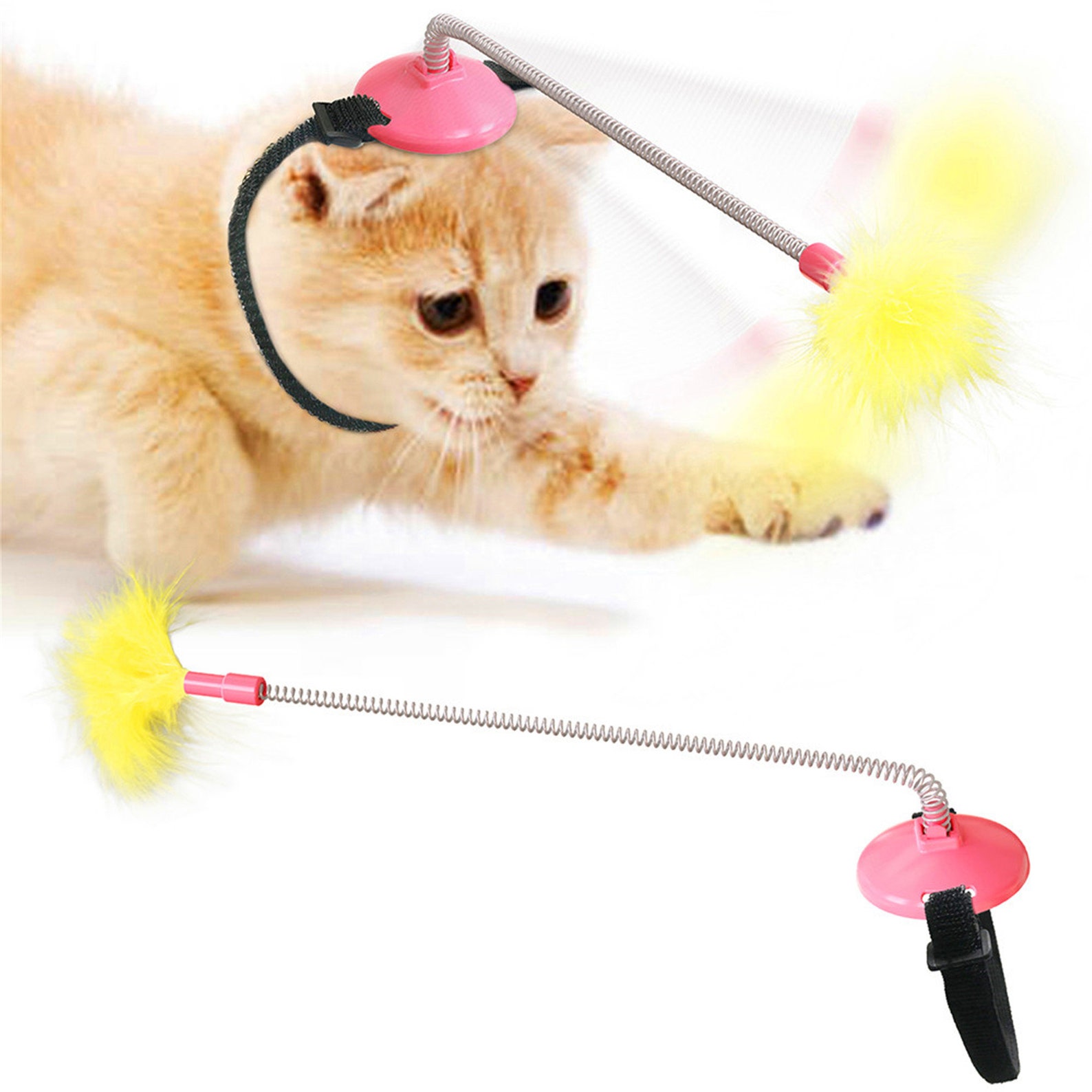 Cat Toy Interactive Kawai Funny Free Hands Cat Teaser Stick Etsy
