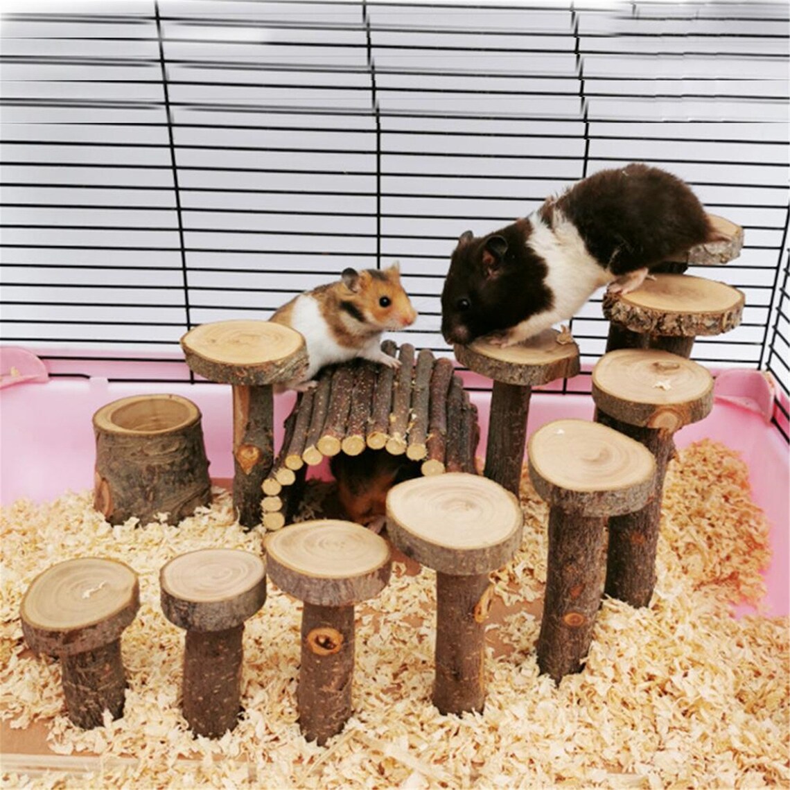 Small Pet Hamster Toys Ladder Apple Wood Hamster Stairs Step Etsy