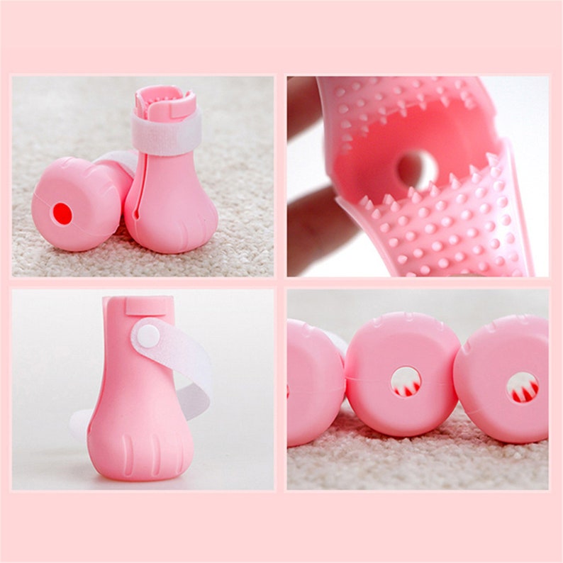 4pcs Anti-biting Bath Washing Cat Claw Cover Nails Foot ...