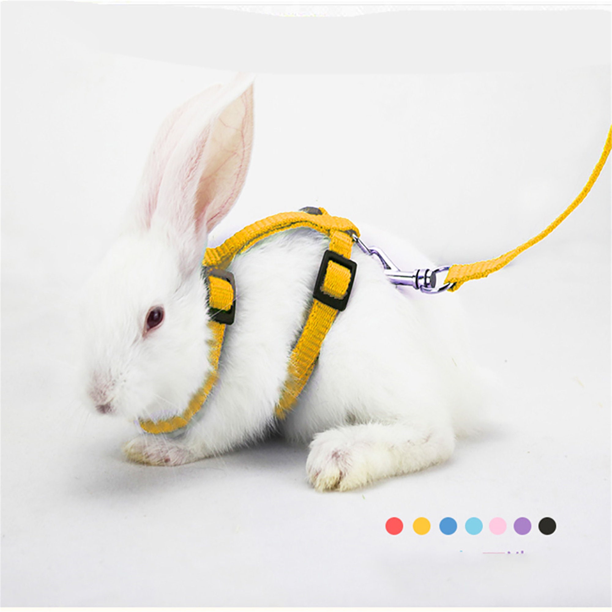 Fully 2 Set Small Pet Harness Vest Mesh Leash with Safe Bell Breathable for Bearded Dragon Guinea Pig Ferrets Rabbits Cats 