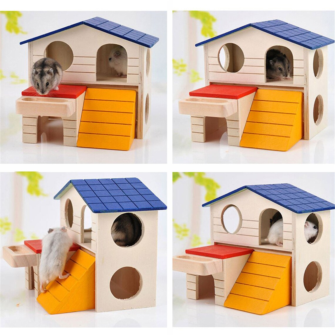 1PC Luxury Hamster House Double Wood Folding Cute Hamster Etsy