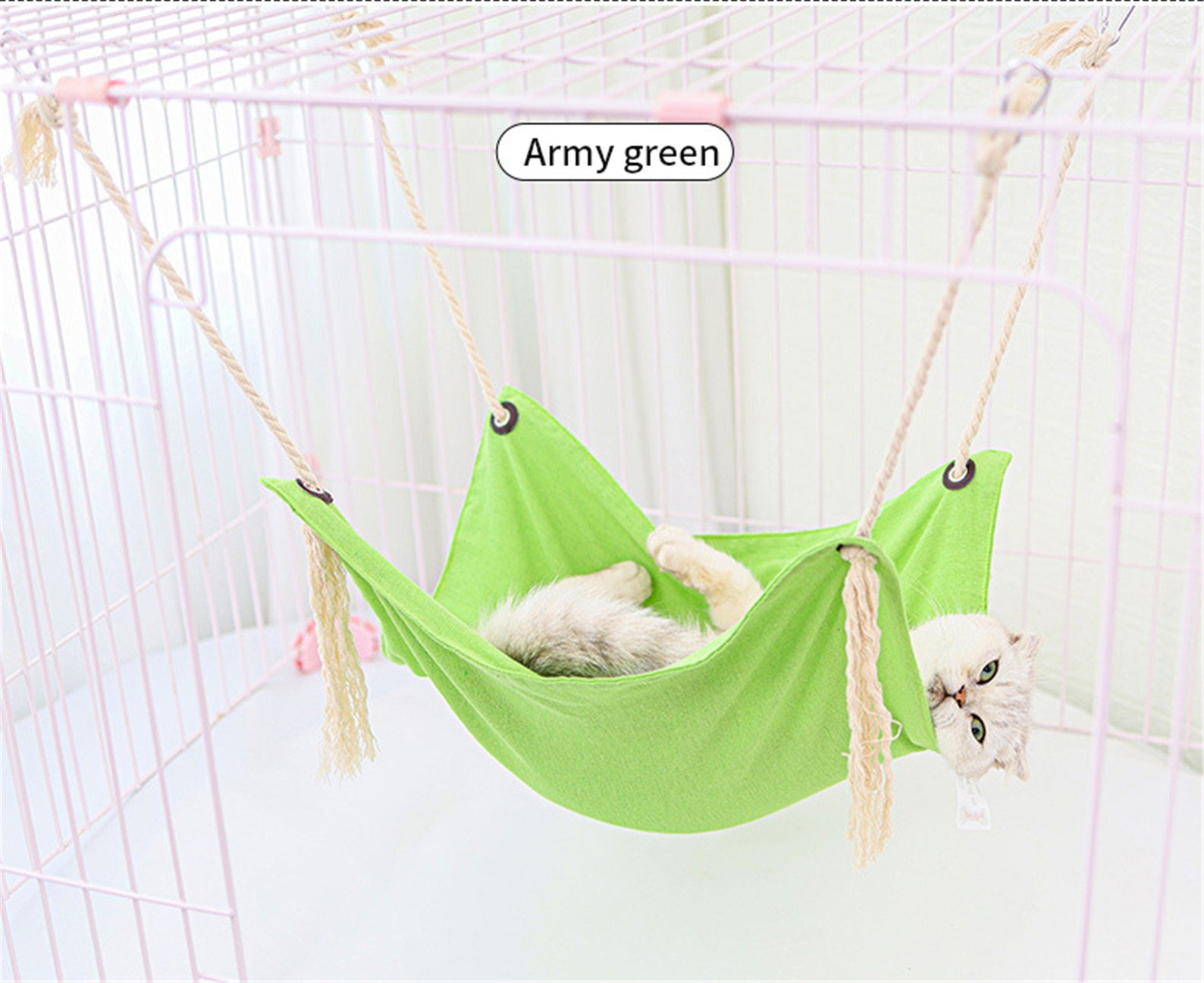 Cat Swing Bed Cage Hang Cat Bed House Tassel Cats Toy Etsy