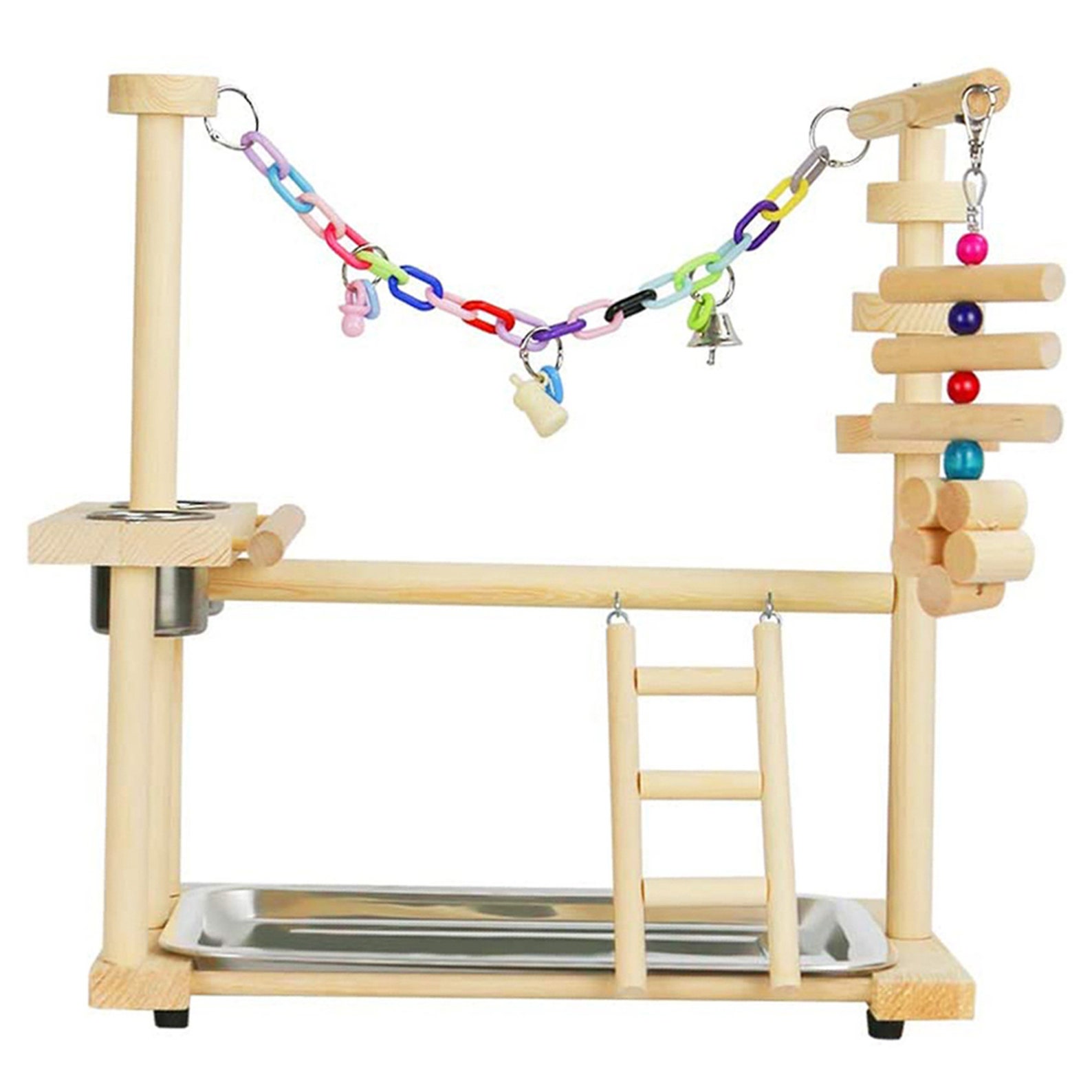 Bird Playground Wood Parrots Play Stand Play Gym Parakeet Etsy