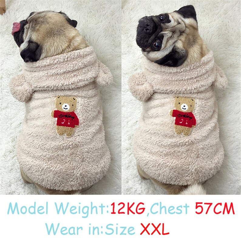 French Bulldog Pet Clothes Winter Dog Costume Soft Flannel Etsy