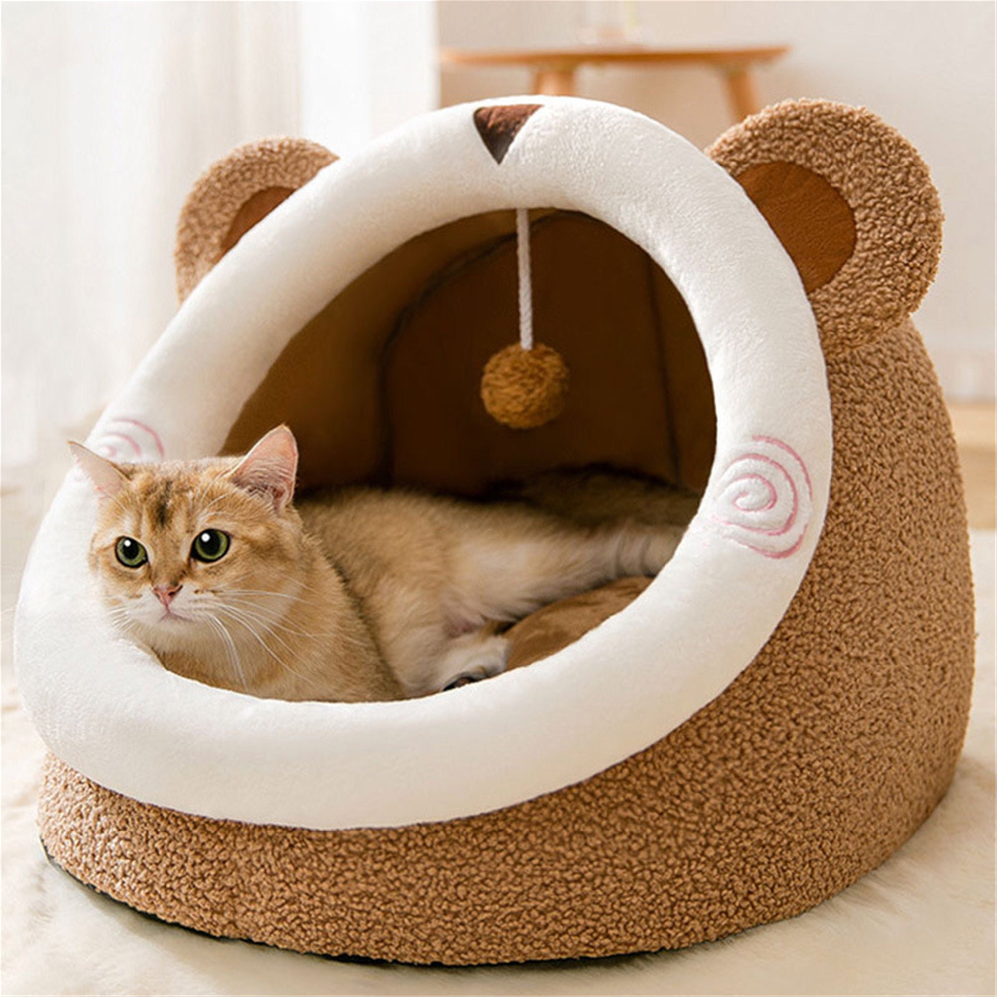 Iconic Pet Sassy Paws Multipurpose Wooden Pet Bed with Feeder for