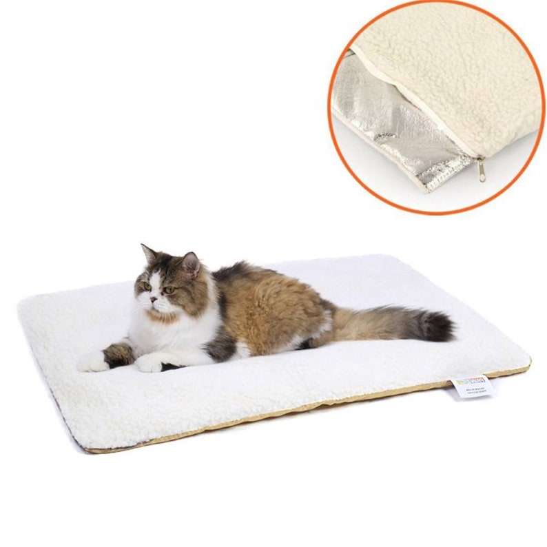 Self Heating Pet Bed Super Soft Fleece Comfortable Mat Warmer Etsy