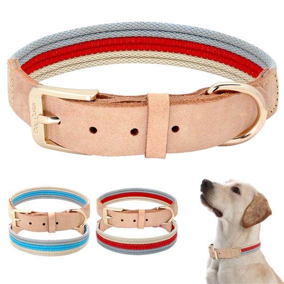 Soft Leather Dog Collar Polyester Fabric bing Pet Collar Etsy