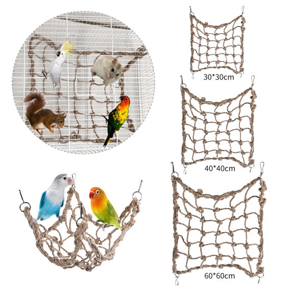 Pet Bird Climbing Net Bird Parrot Toys Hemp Rope Training Etsy