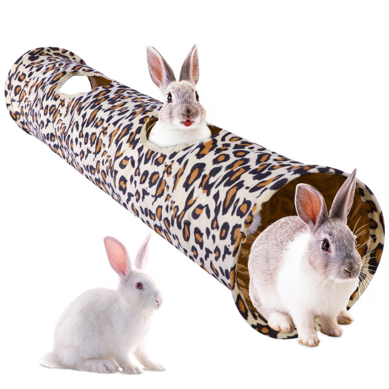 Pet Tunnel Leopard Print Pet Rabbit Play Tunnel Collapsible Etsy