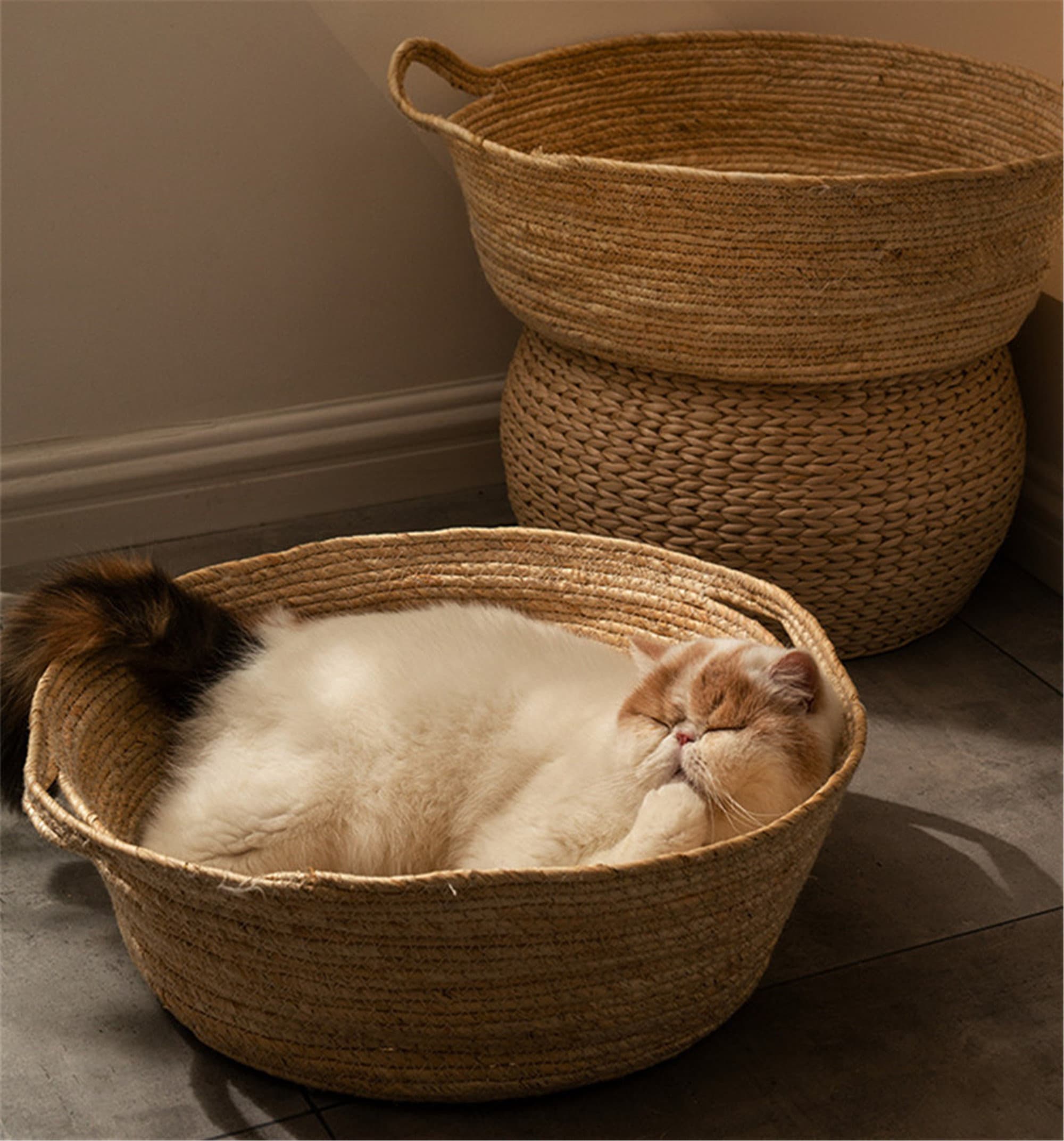 Cat Bed Rattan fourseason Universal Cat Bed Summer Cool Nest Etsy