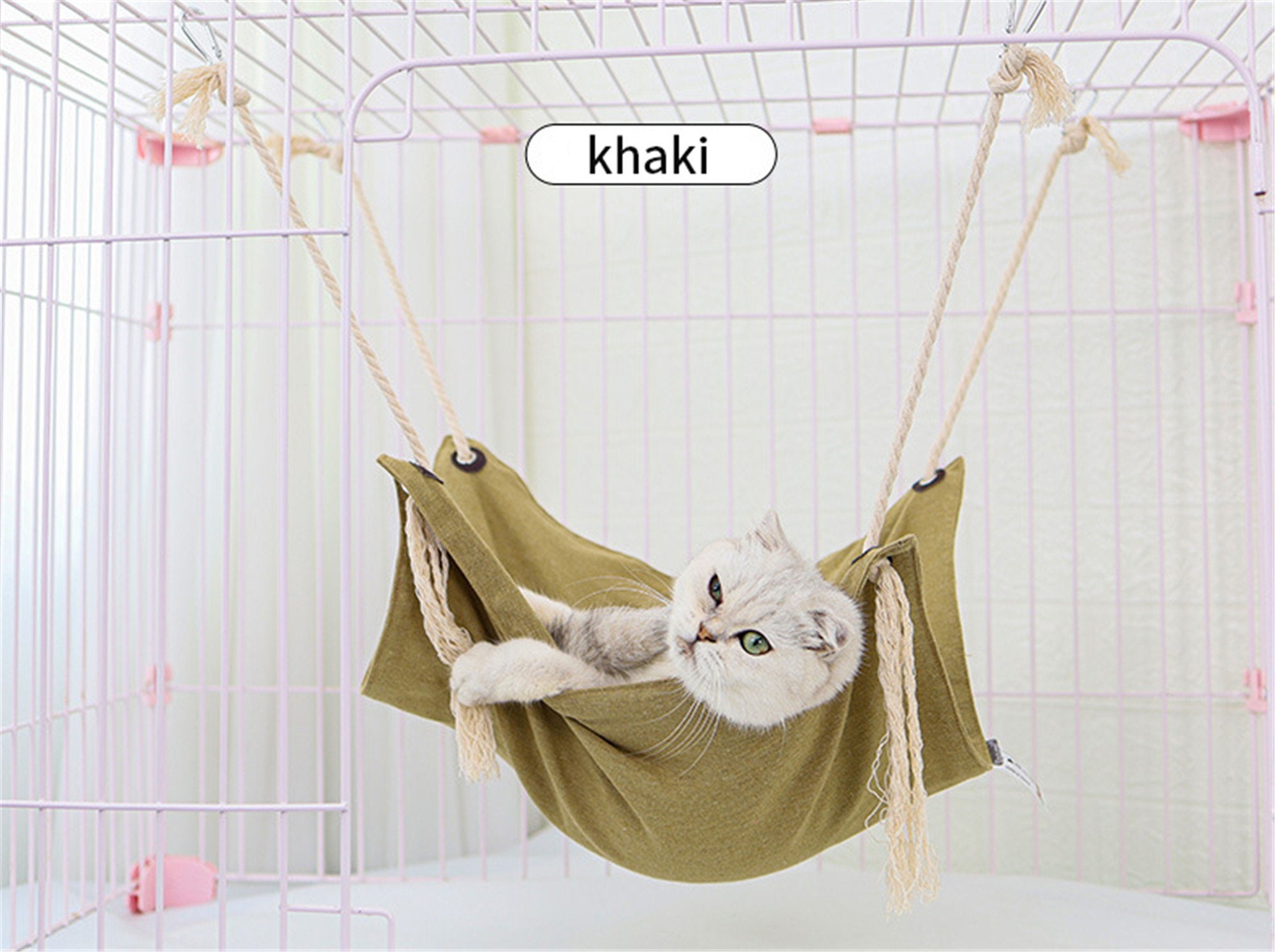 Cat Swing Bed Cage Hang Cat Bed House Tassel Cats Toy Etsy