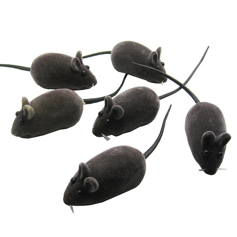 Funny Rat Playing Toy Cute Mouse Squeak Sound 2X For Cat Play Kitten Pet Toys