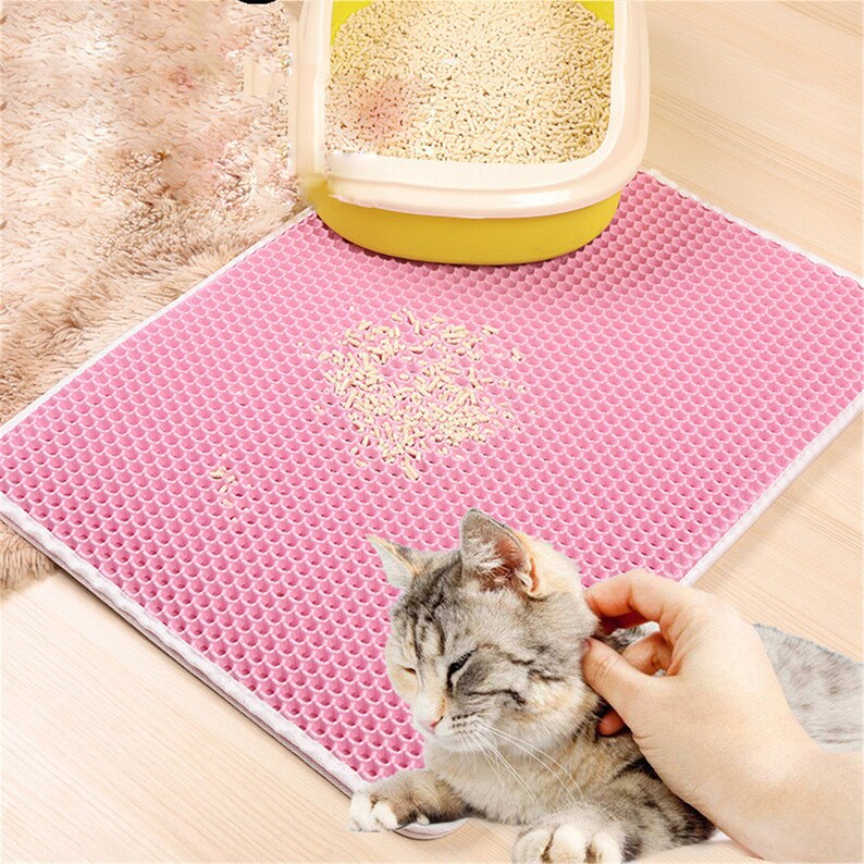 Waterproof Pet Cat Litter Mat Washable Foldable Doublelayer Etsy