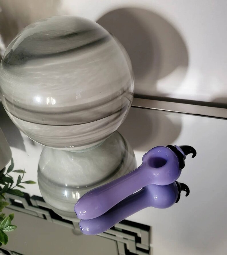 WITCH GLASS PIPE Tobacco Pipe Novelty Glass Pipe Purple Etsy