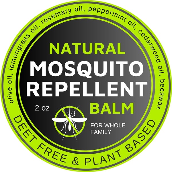 Mosquito Repellent Balm Natural Ingredients Travel Pocket Size Plant Based DEET Free 2oz