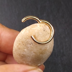 14K Gold Clicker Hinged Nose Ring Septum Hoop 16g 14g 8mm  10mm Daith Ear Tragus Cartilage Body Jewelry Piercing Active