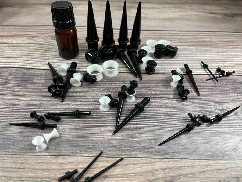 50 PC Ear Stretching Kit 14G12MM Multicolor Aftercare Ear Etsy