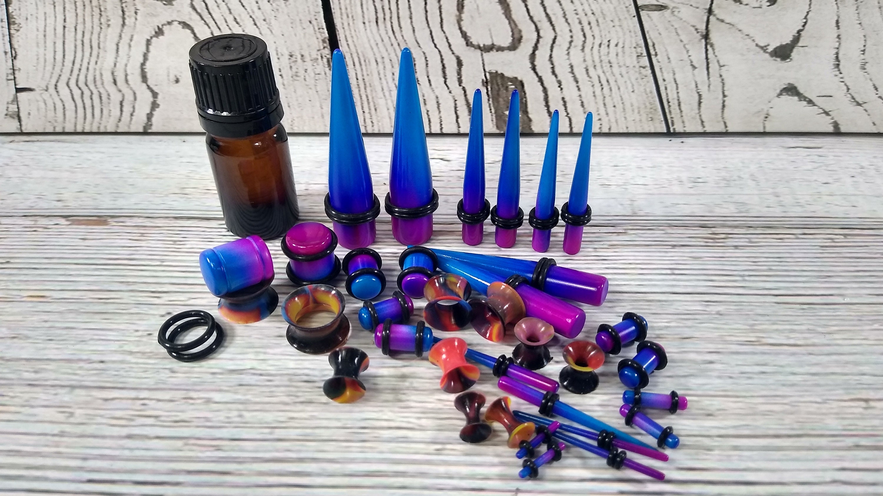 50 PC Ear Stretching Kit 14G12MM Multicolor Aftercare Ear Etsy Singapore