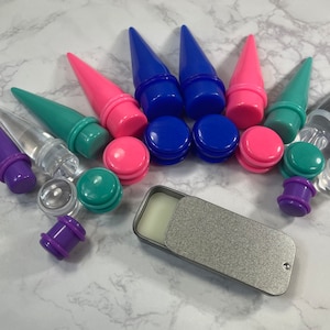 24 peças medidores de ouvido grandes 00g-20mm kit de alongamento plugues de cuidados posteriores cônicos (10mm),1/2"(12mm),9/16"(14mm),5/8"(16mm),11/16"(18mm),13 /16"