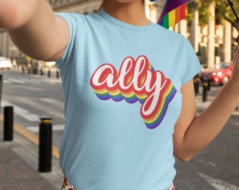 Gay Pride-skjortor HBTQIA Rainbow Straight Ally Pride Ally-skjorta Stolt HBTQ Ally Stolt Ally-tröja HBTQ Ally Squad Lesbisk Pride