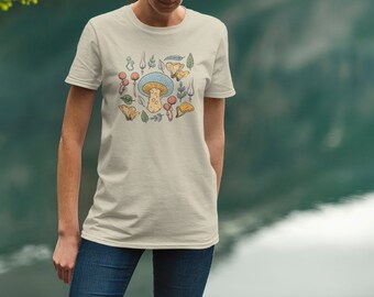 Mushroom Shirt Goblincore Clothing Cottagecore Shirts Alt Clothing T Shirt Light Academia Tshirt Botanical Clothing Mushroom T Shirt