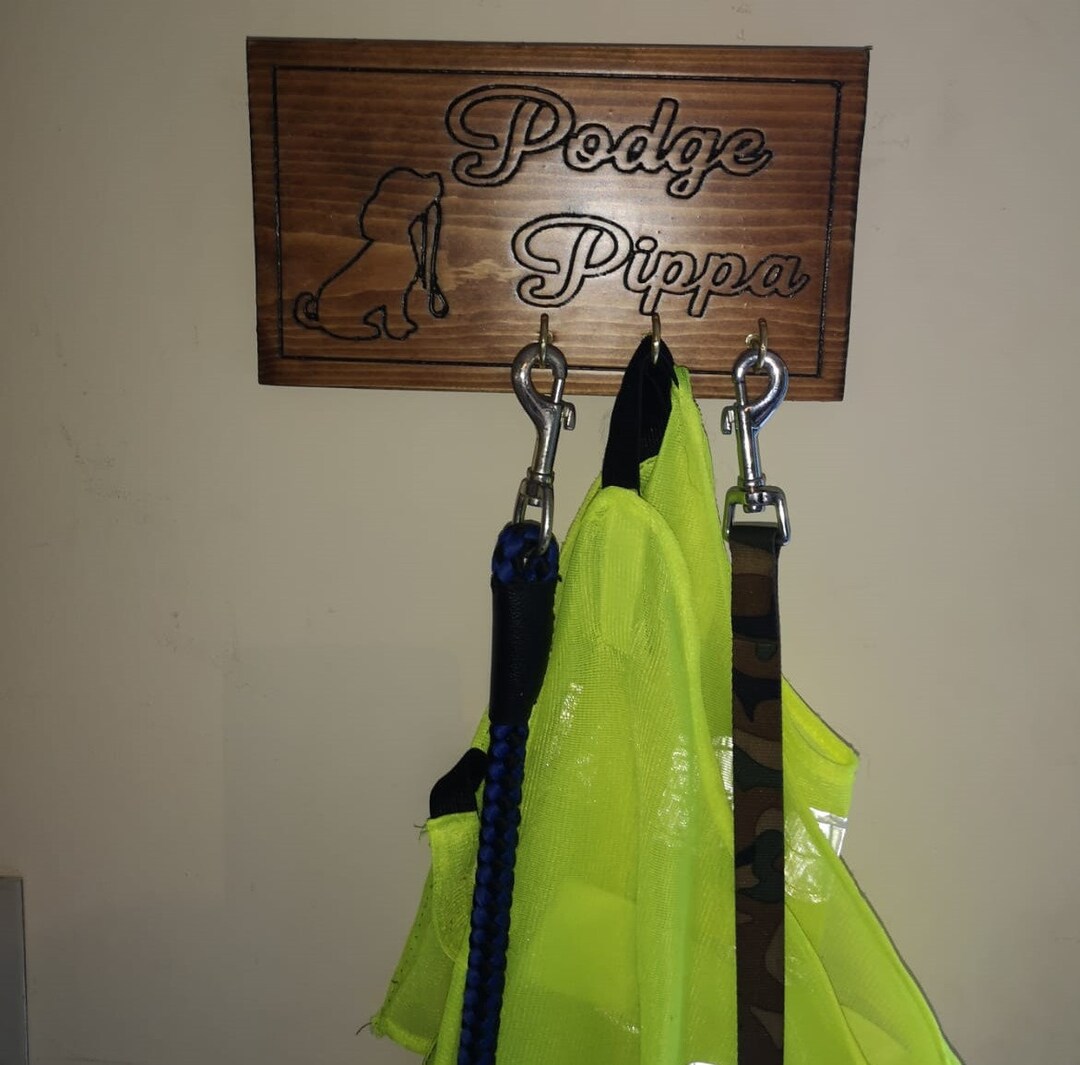 Personalized Dog Coat Lead Rack - Etsy