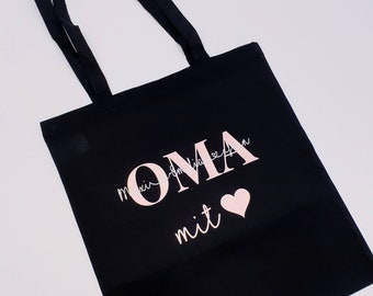 Baumwolltasche Personalisiert Geschenk Oma, Mama, Tante, Uroma, Patin, Opa, Lehrerin Erzieherin No War Peace Engel mit Wunschdruck