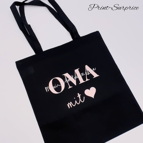 Baumwolltasche Personalisiert Geschenk Oma, Mama, Tante, Uroma, Patin, Opa, Lehrerin Erzieherin No War Peace Engel mit Wunschdruck