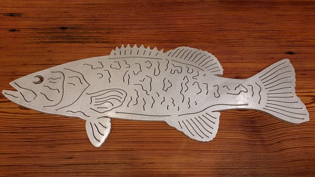 Smallmouth Bass Metal Artaluminum Etsy