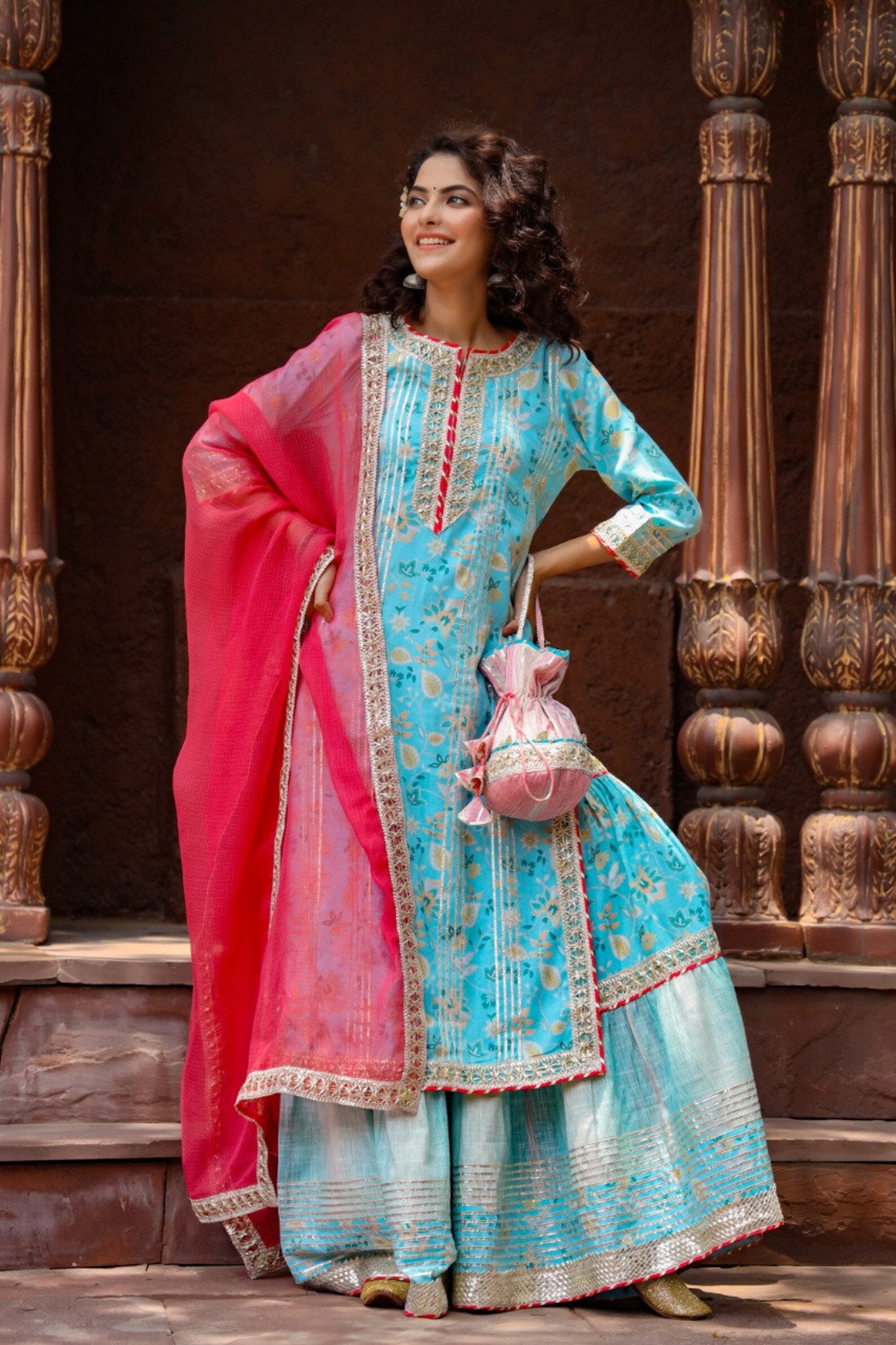 Traditional Sharara Dress cotton kurti with gota detailing | Etsy