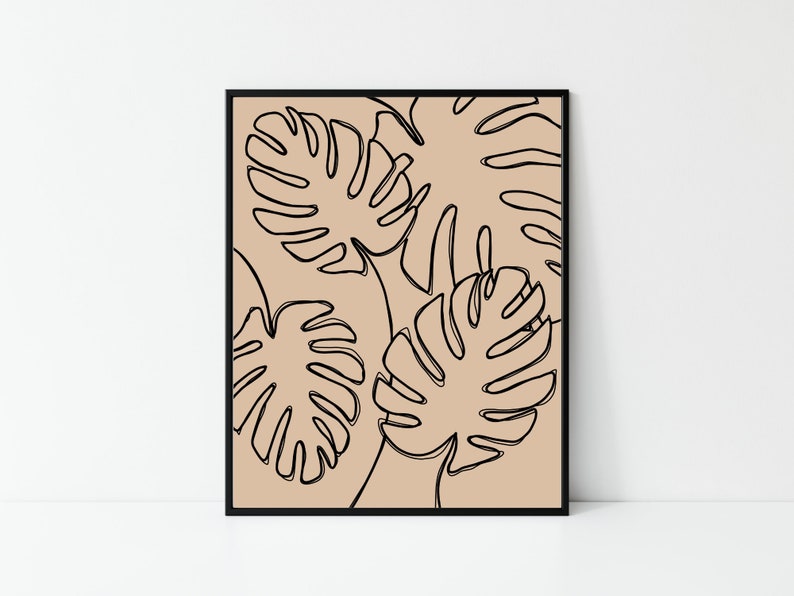 Palm Tree Leaf Printable Wall Art Digital Print Abstract Art Print Boho ...