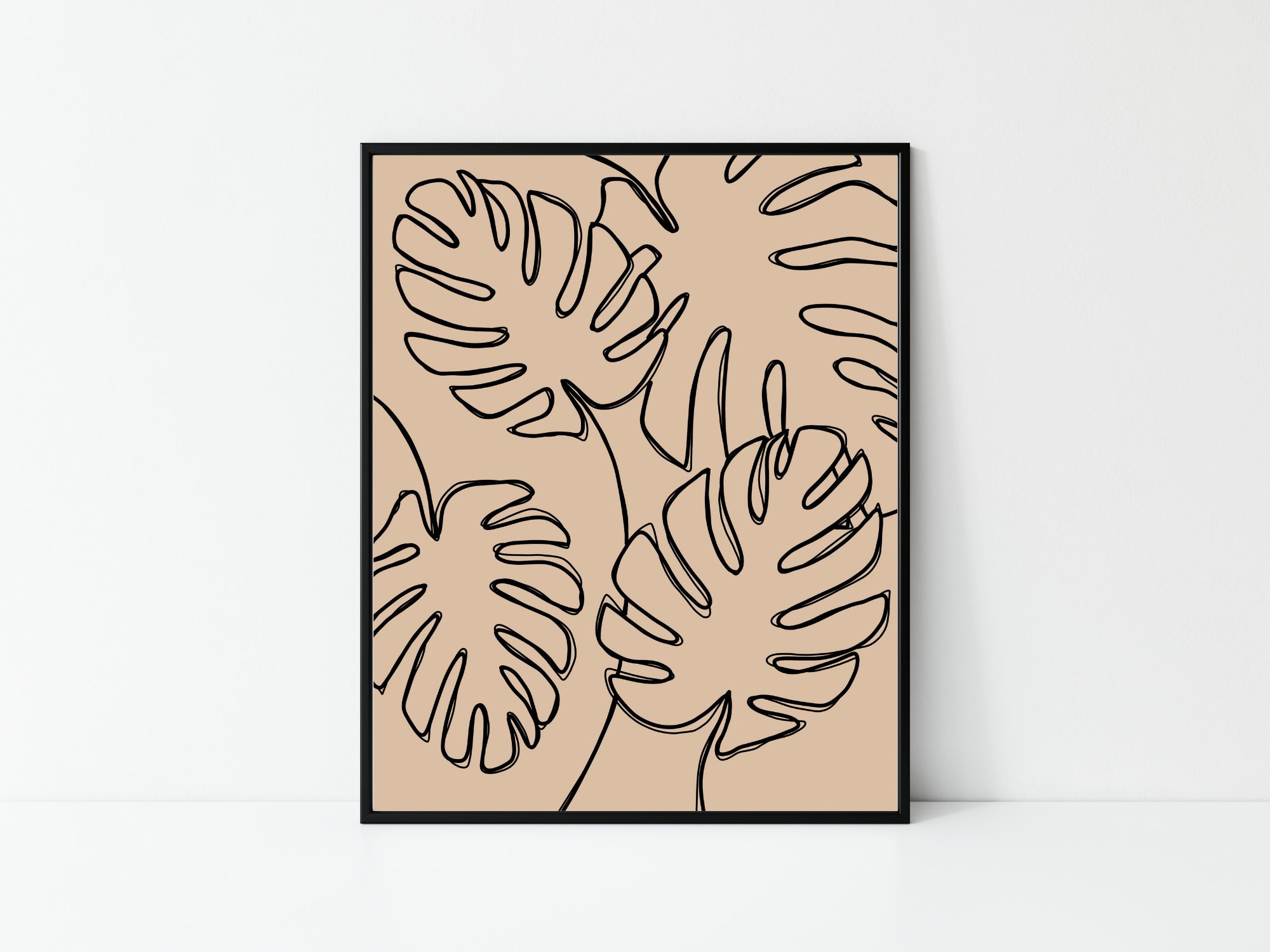 Palm Tree Leaf Printable Wall Art Digital Print Abstract Art Print Boho ...