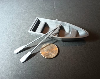 1:48 scale Rowboat With Oars ! Paintable models! O scale.