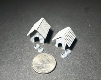 1:48 scale doghouses! Paintable models! O scale.