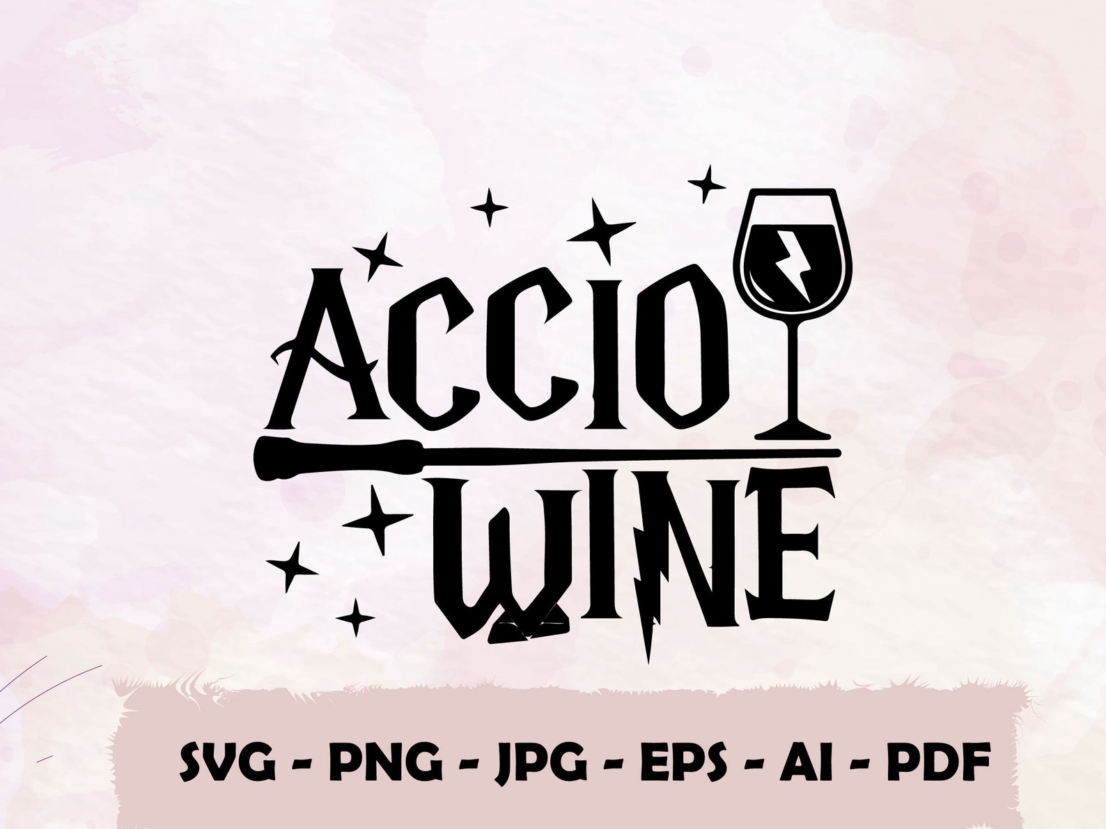 Accio WineHarry Potter svg Cut File Silhouette Quotes Etsy