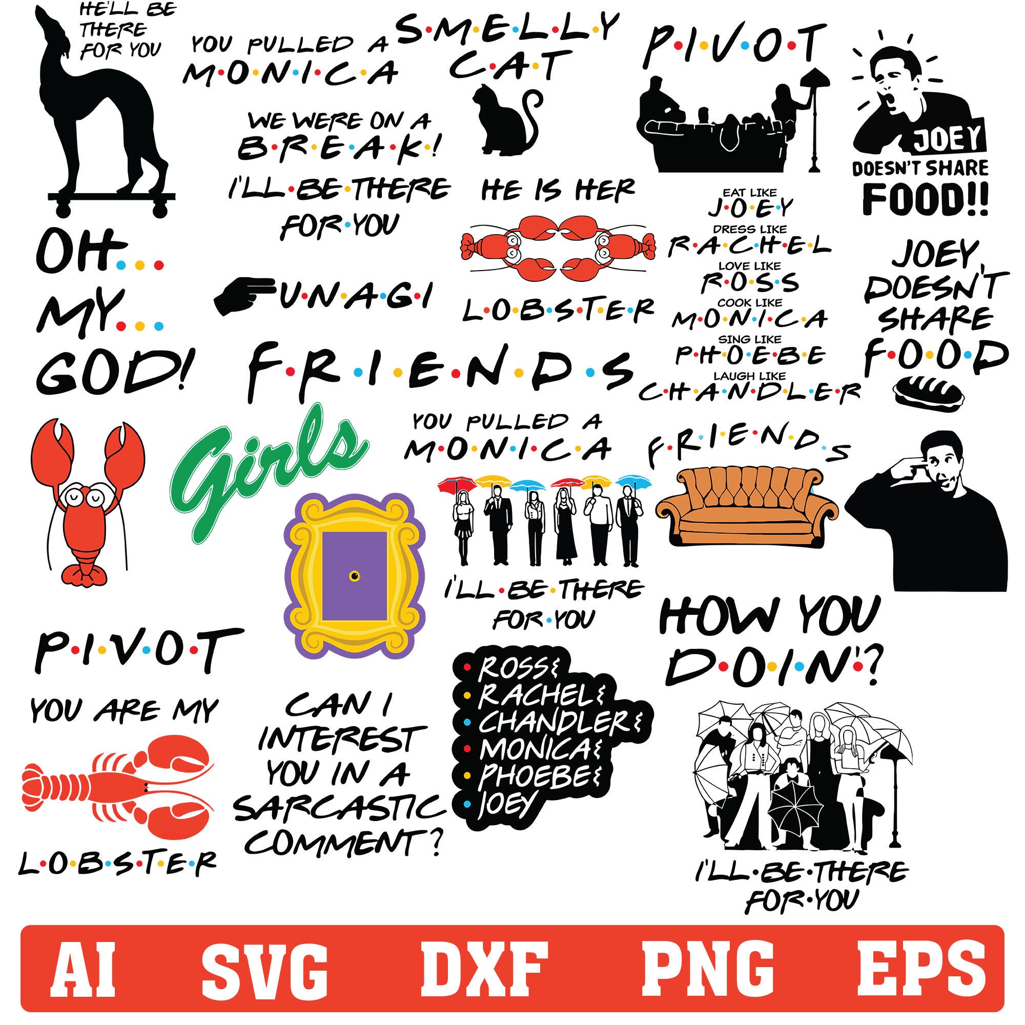 Download Friends SVG Bundle Friends Bundle SVG Friends Cricut | Etsy