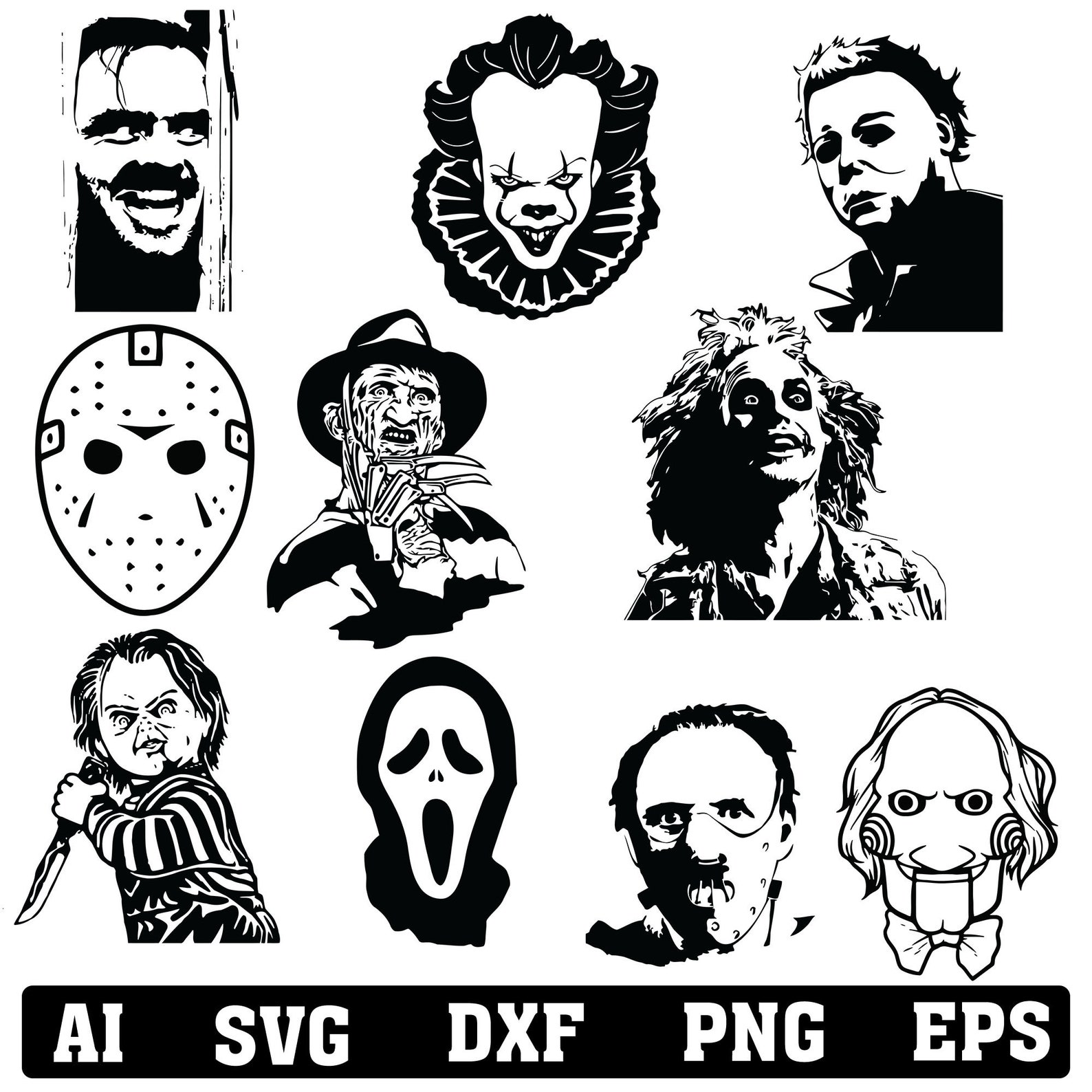 Halloween SVG Horror Movies SVG Halloween Bundle | Etsy