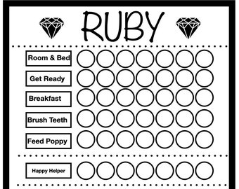 Printable Editable Chore Chart Template Simple Chore Tracker - Etsy