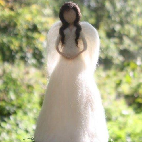 Angel Tree Topper With Red Cardinals Needle Felt Christmas Etsy