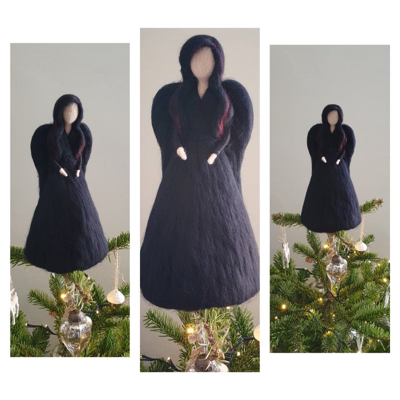 Gothic Christmas Tree Angel Tree Topper Christmas Ornament Etsy