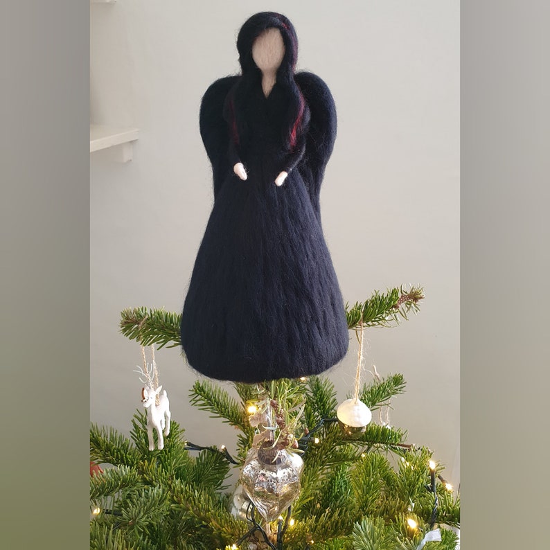 Gothic Christmas Tree Angel Tree Topper Christmas Ornament Etsy