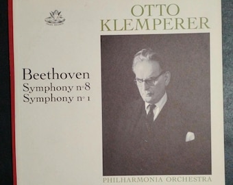 Beethoven  - Symphony no 1 & 8 '- Otto Klemperer and The Philharmonia Orchestra / Angel Stereo Vinyl LP Record