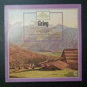 Grieg Peer Gynt Suites 1 and 2 & Piano Concerto in A Minor Stephen Bishop piano Colin Davis and BBC Symphony / Philips Vinyl Record afbeelding 5