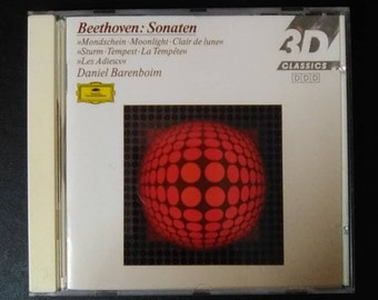 CD - Beethoven / Daniel Barenboim - Sonatas Moonlight Sonata - Claire Du Lune , Les Adieux /Deutsche Grammoophon 3D- Compact Disc