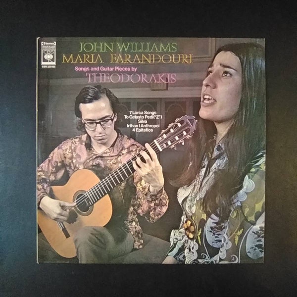 John Williams - Maria Farandouri - Songs and Guitar Pieces by Theodorakis / CBS UK Vinyl Record Stereo