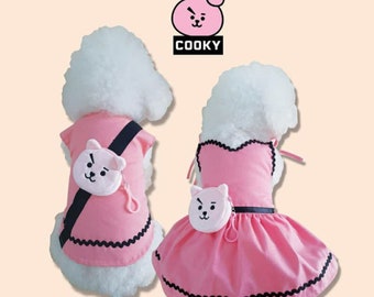 Dog Cooky Costume Kpop BT21 Halloween Cosplay BT21 Dress Matching Dog Valentines Outfit Puppy Kitten Fancy Party Clothes