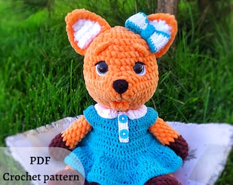 Amigurumi Fox. Crochet Pattern PDF. Orange the Fox